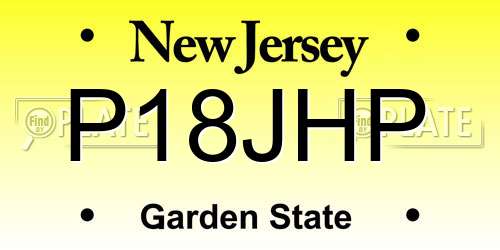 P18JHP New Jersey License Plate