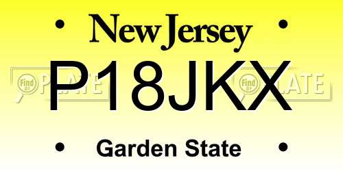 P18JKX New Jersey License Plate