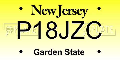 P18JZC New Jersey License Plate