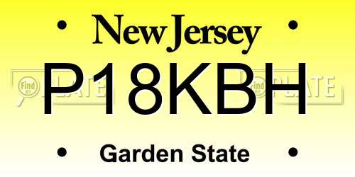 P18KBH New Jersey License Plate