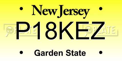 P18KEZ New Jersey License Plate