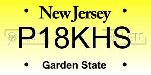 P18KHS New Jersey License Plate