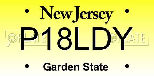 P18LDY New Jersey License Plate
