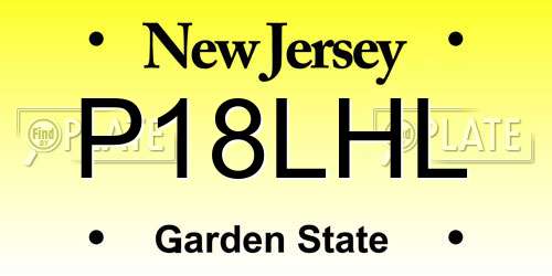 P18LHL New Jersey License Plate