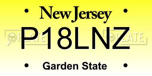P18LNZ New Jersey License Plate