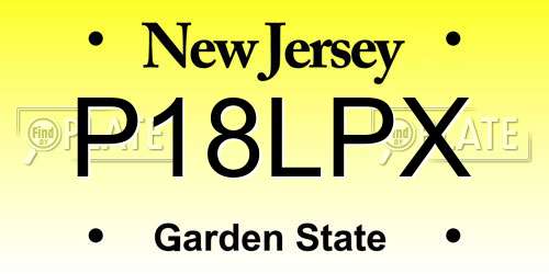 P18LPX New Jersey License Plate