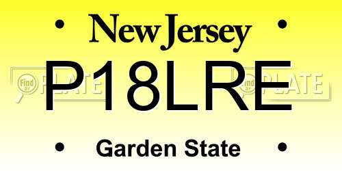 P18LRE New Jersey License Plate