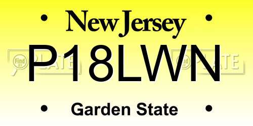 P18LWN New Jersey License Plate