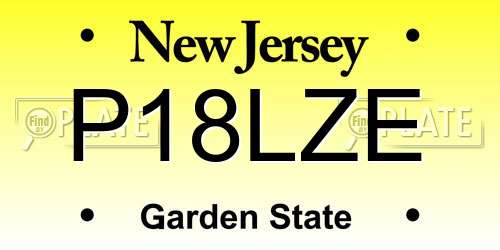 P18LZE New Jersey License Plate