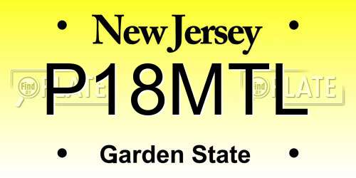 P18MTL New Jersey License Plate