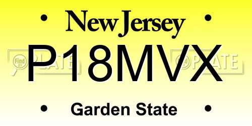 P18MVX New Jersey License Plate