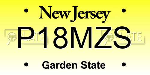 P18MZS New Jersey License Plate