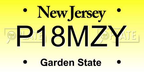 P18MZY New Jersey License Plate