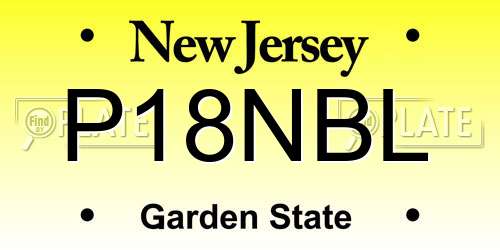P18NBL New Jersey License Plate
