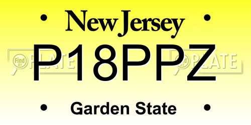 P18PPZ New Jersey License Plate