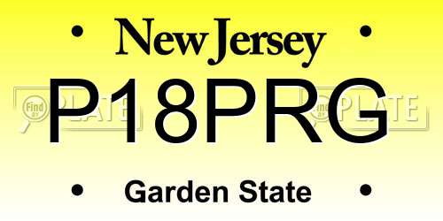 P18PRG New Jersey License Plate