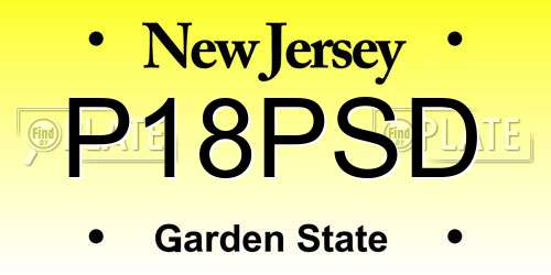 P18PSD New Jersey License Plate