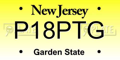 P18PTG New Jersey License Plate