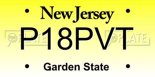 P18PVT New Jersey License Plate