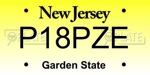P18PZE New Jersey License Plate