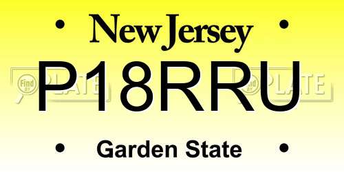P18RRU New Jersey License Plate