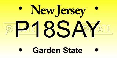 P18SAY New Jersey License Plate