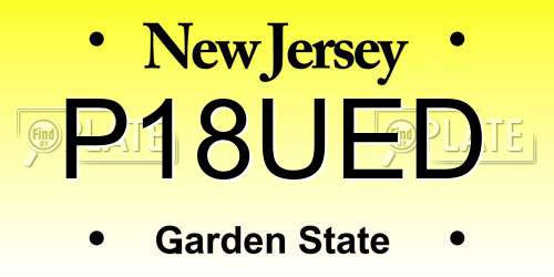 P18UED New Jersey License Plate