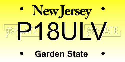P18ULV New Jersey License Plate