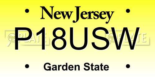 P18USW New Jersey License Plate