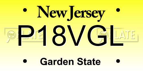 P18VGL New Jersey License Plate