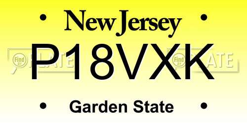 P18VXK New Jersey License Plate