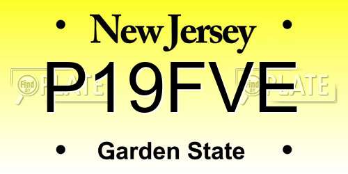 P19FVE New Jersey License Plate