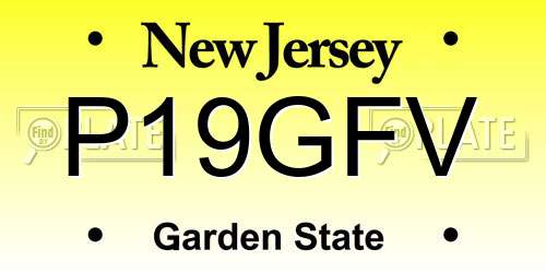 P19GFV New Jersey License Plate