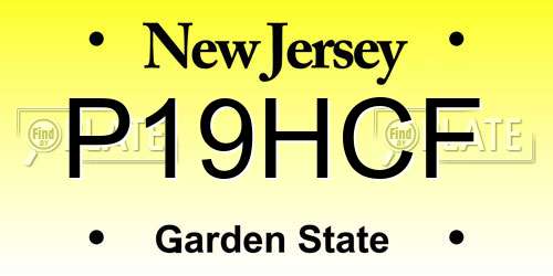 P19HCF New Jersey License Plate