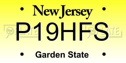 P19HFS New Jersey License Plate