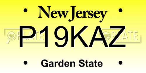 P19KAZ New Jersey License Plate