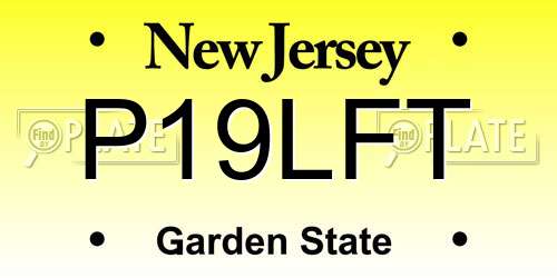P19LFT New Jersey License Plate
