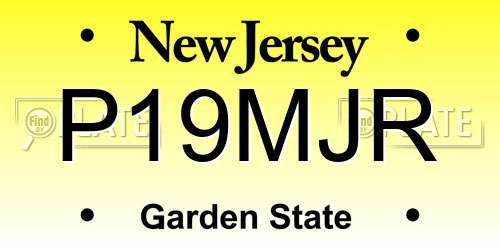P19MJR New Jersey License Plate