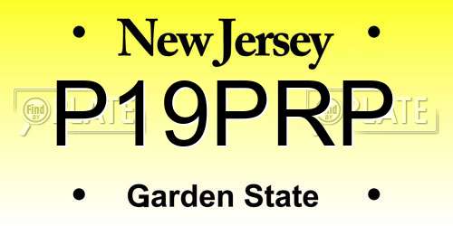 P19PRP New Jersey License Plate