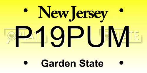 P19PUM New Jersey License Plate