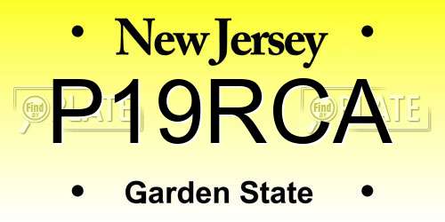 P19RCA New Jersey License Plate