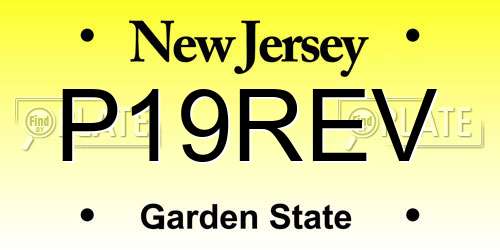 P19REV New Jersey License Plate