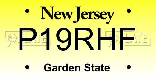 P19RHF New Jersey License Plate