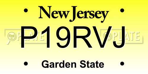P19RVJ New Jersey License Plate