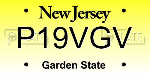 P19VGV New Jersey License Plate
