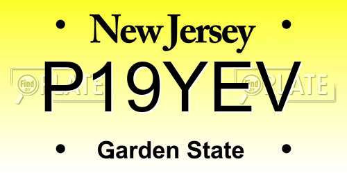 P19YEV New Jersey License Plate