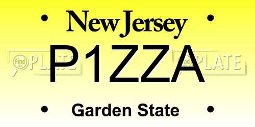 P1ZZA New Jersey License Plate