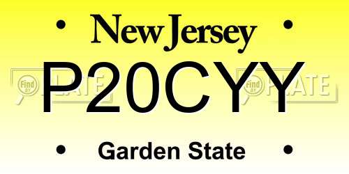P20CYY New Jersey License Plate