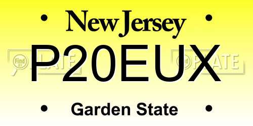 P20EUX New Jersey License Plate