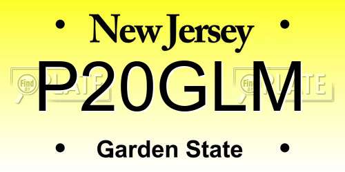 P20GLM New Jersey License Plate
